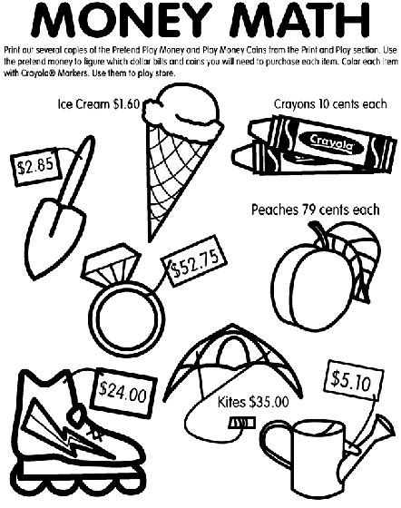 Image result for Money Math Coloring Pages