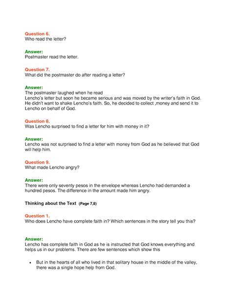 Class 10 English Chapter 1 a Letter to God Most Question に対する画像結果