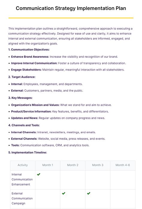Image result for Implementation Communication Plan Template