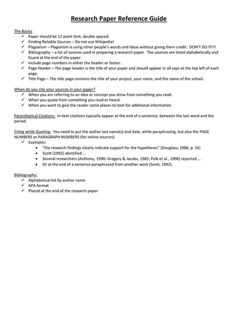 Reference Page Example for Research Paper に対する画像結果