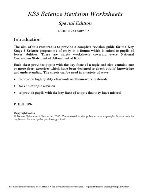 Image result for KS3 Science Revision Worksheets