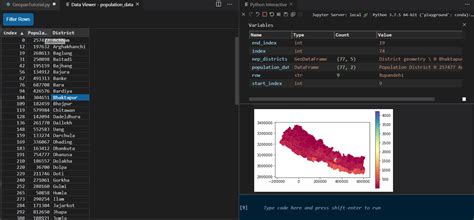 PyCharm View Data Frame-க்கான படிம முடிவு