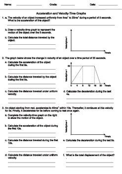 Image result for Acceleration of Object From Distance Time Graph Worksheet