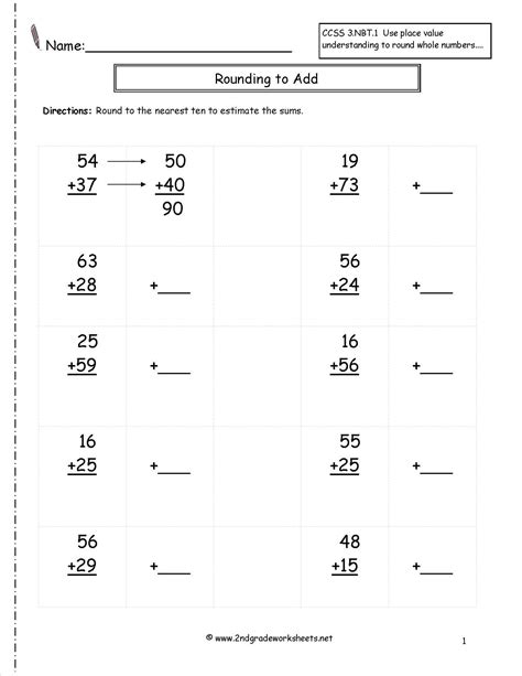 Image result for 3rd Grade Math Worksheets Rounding