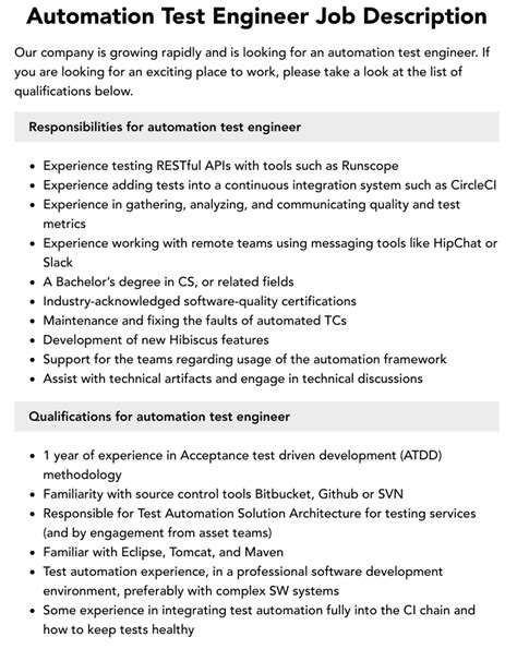 Automation Test Engineer Template に対する画像結果