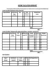 Free Income Calculation Worksheet に対する画像結果