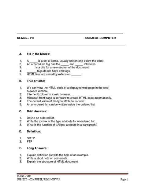 Résultat d’images pour iswK Worksheet Class 8 Computer Science