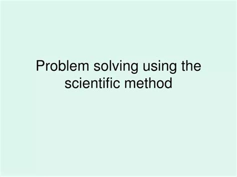 Image result for Scientific Method Problem to Solution