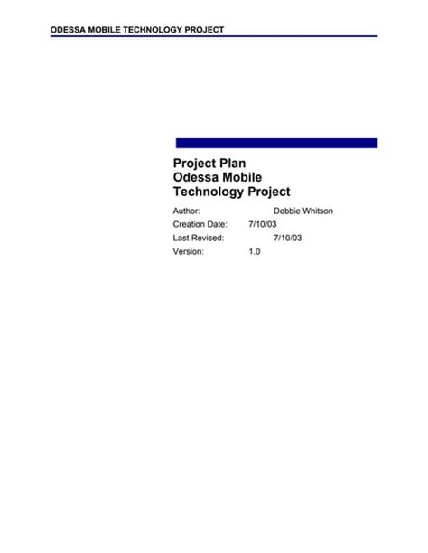نتيجة الصورة لـ Sample Project Plan Document