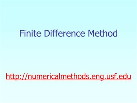 Image result for Method of Finite Differences