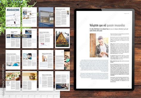 Minimalist Digital Magazine Layout Stock Template | Adobe Stock