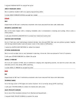 Image result for Master of Ceremony Script