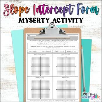 Slope-Intercept Form Fun Activity Printable に対する画像結果