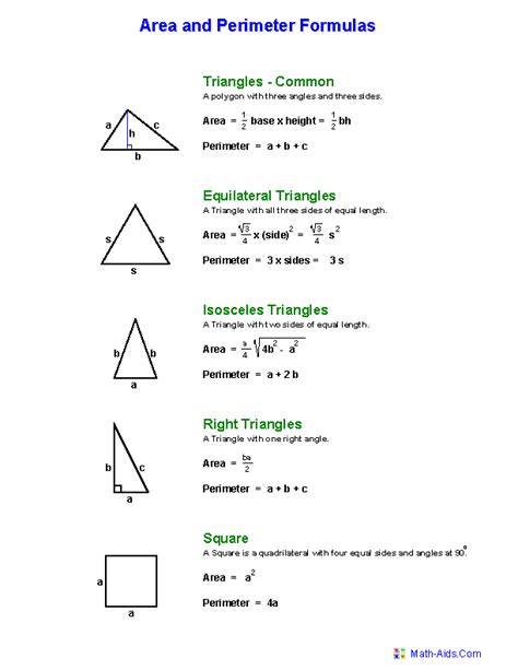 Afbeeldingsresultaten voor Formula for Finding Perimeter of Triangle