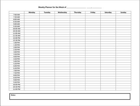 Image result for Weekly Hourly Planner Printable
