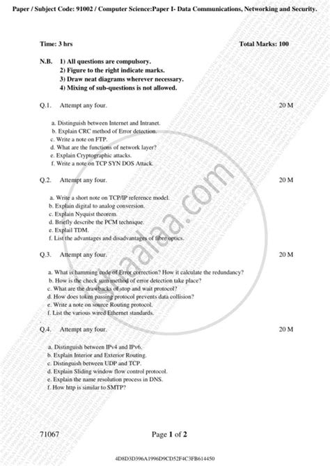 Image result for Data Communication and Computer Network Question Paper