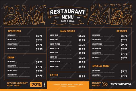 Fancy Restaurant Menu Horizontal に対する画像結果