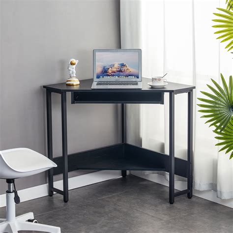 Image result for Corner Computer Desk with Keyboard Tray