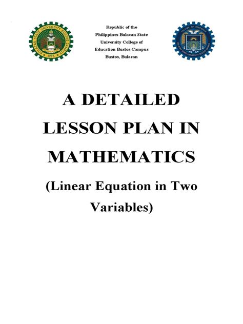 Image result for Detailed Lesson Plan Linear Equations Graphing