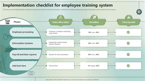 Toradh íomhá ar System Implementation Checklist