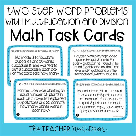 Image result for 3rd Grade Multiplication Word Problems Task Cards