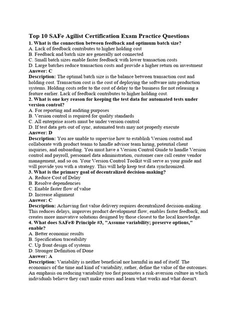 Afbeeldingsresultaten voor Safe Agilist Sample Questions