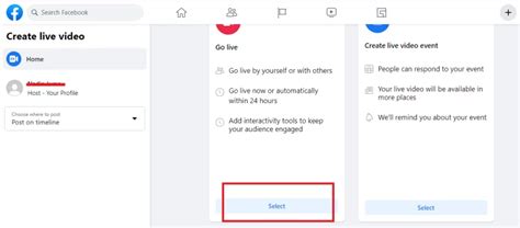 Toradh íomhá ar Go Live On Facebook On Computer