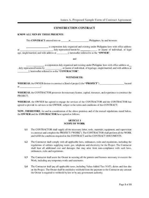 Image result for Agreement Annex Example