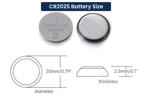 CR2032 Battery Specifications Size Chart に対する画像結果
