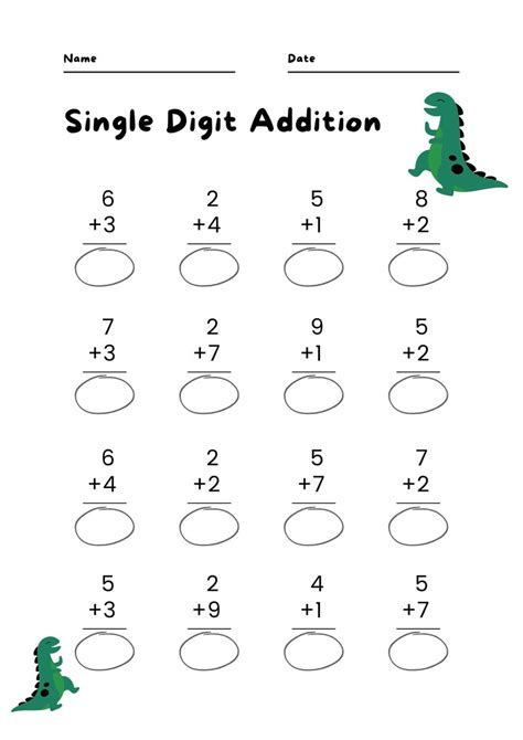 Free Printable Single Digit Addition に対する画像結果