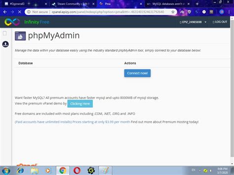 Image result for cPanel MySQL Databases Current Version