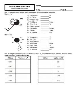 Afbeeldingsresultaten voor Reading Station Models Worksheet Answer Key