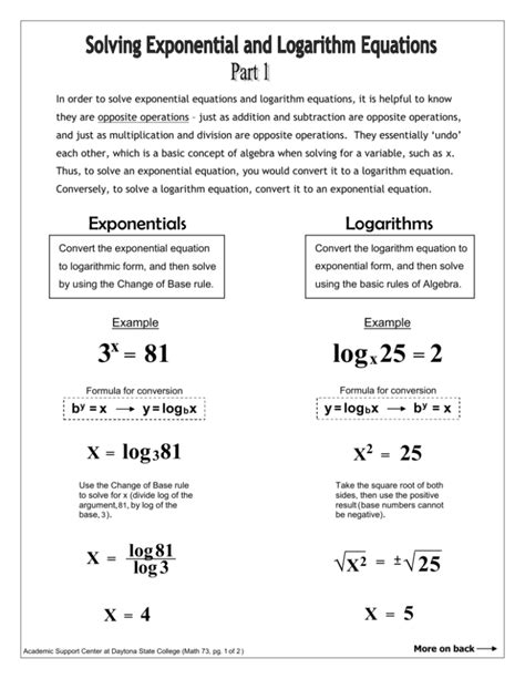 Solving Exponential & Logarithmic Equations: A Guide