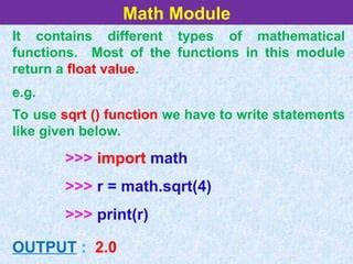 Image result for Math Module in Python Definition