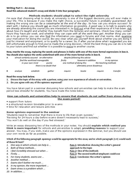 Image result for Sample of Writing Part