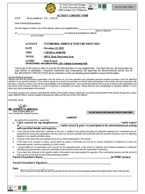 Sample Testimonial Consent Form に対する画像結果