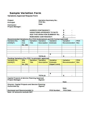 Image result for Process Variation Form