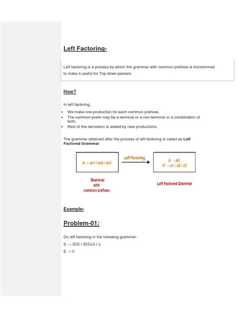 Image result for B Explain Left Factoring with an Example