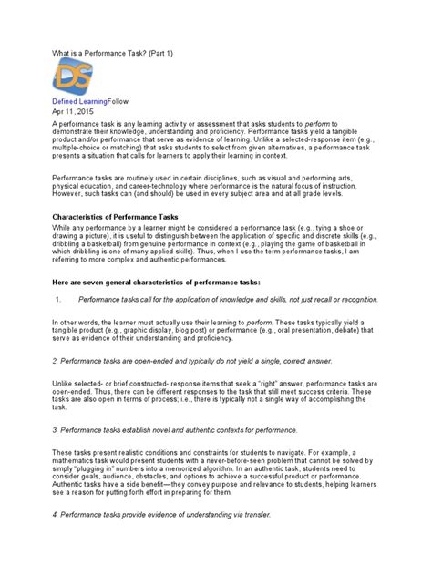 Image result for Performance Task Showing Pattern