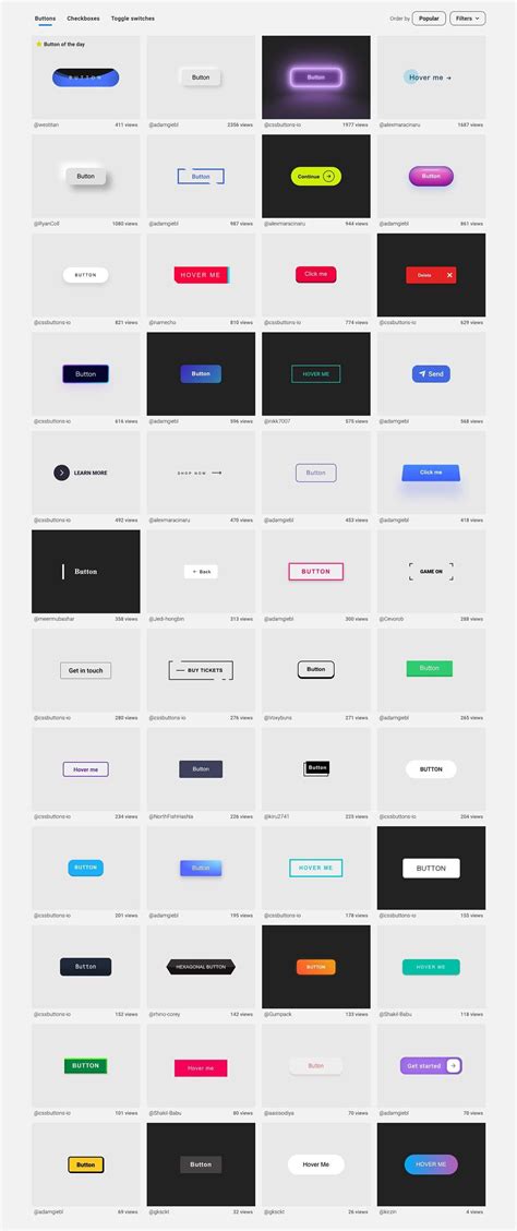 HTML/CSS Header Buttons に対する画像結果