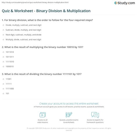 Binary Multiplication Worksheet に対する画像結果