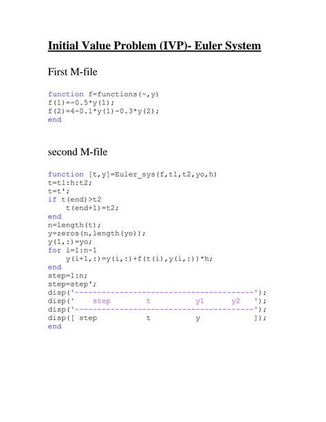 Image result for Ode Initial Value Problem