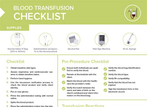 Image result for Blood Transfusion Checklist for Nurses