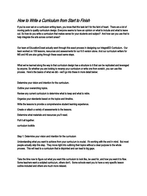 Image result for Curriculom Making Guide Example