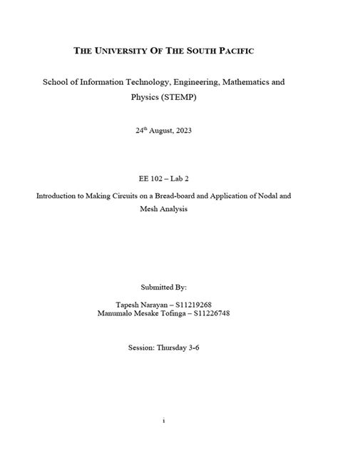 Image result for Examples of Lab Report for Electronics Engineering