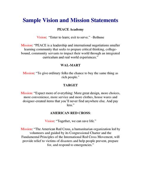 Toradh íomhá ar Personal Vision Statement Examples Leadership