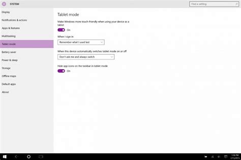 Image result for How to Use Tablet Mode Windows 1.0