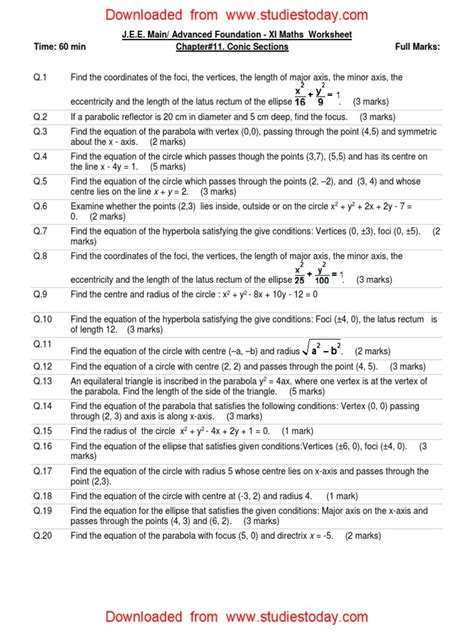 Afbeeldingsresultaten voor Conic Sections Class 11 Name Written Beautifully