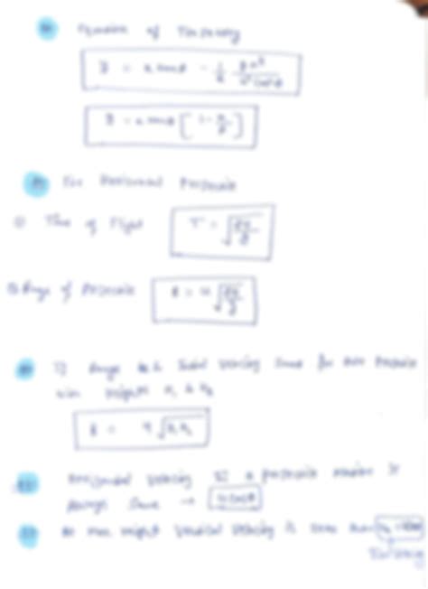 Toradh íomhá ar Projectile Motion Formula Sheet