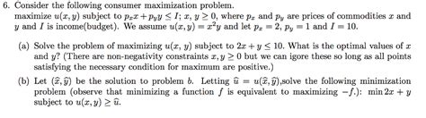 Image result for Consumer Maximization Problem Algebra Lipsey